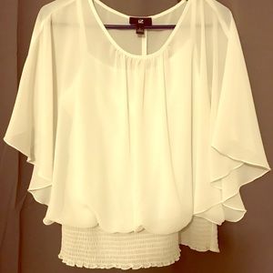 IZ Byer Sheer White Blouse